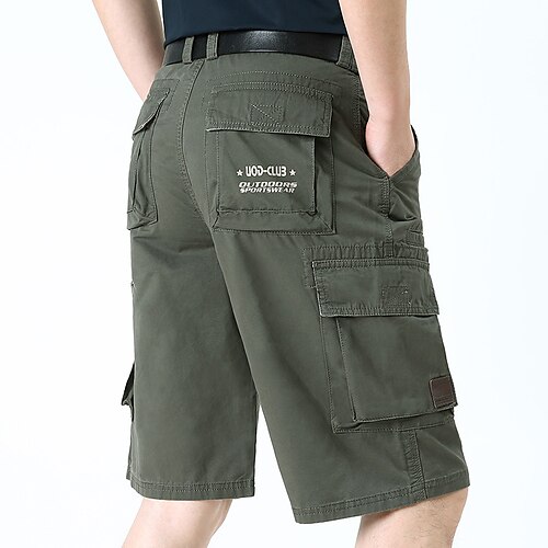 

Men's Cargo Shorts Shorts Multi Pocket Straight Leg Solid Colored Comfort Wearable Knee Length Outdoor Daily Sports Stylish ArmyGreen Light Green