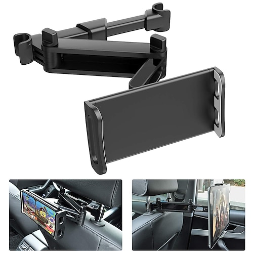 

Almofada traseira do carro 360 rotação suporte do telefone tablet suporte do carro banco traseiro encosto de cabeça suporte de montagem para iphone ipad tablet 4-11 polegadas