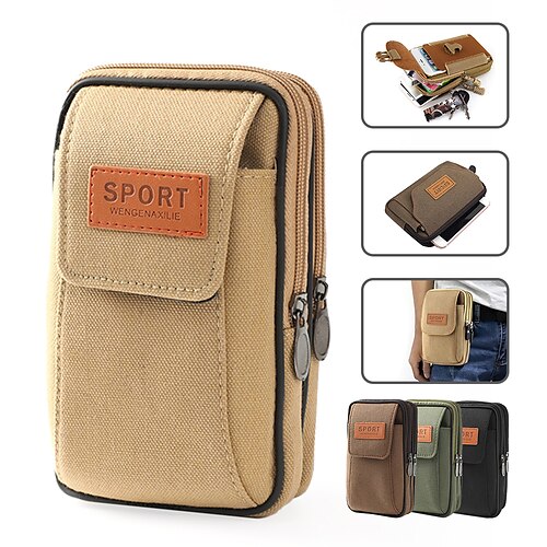 

Bolsa de teléfono móvil deportiva de lona universal para iphone 13 12 11 pro max xs xr 6 6s 7 8 plus, funda tipo billetera, funda para cinturón, funda para monedero