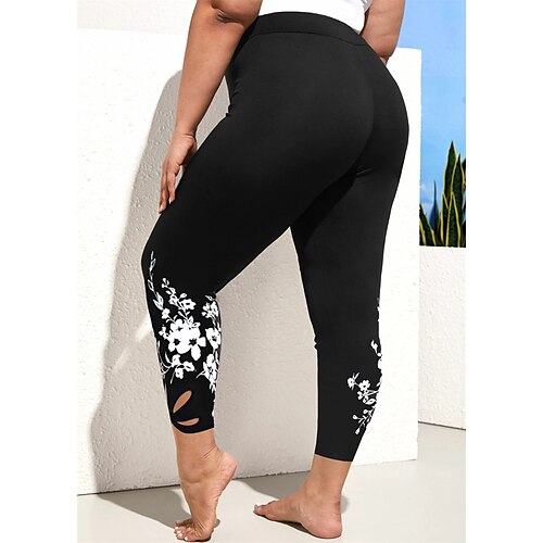 Plus Size - Premium Legging - Floral Black - Torrid