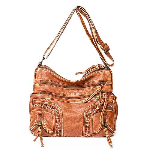

Per donna Borsa a tracolla Borsa a tracolla pelle sintetica Esterno Giornaliero Cerniera Massima capacità Duraturo Tinta unica Marrone