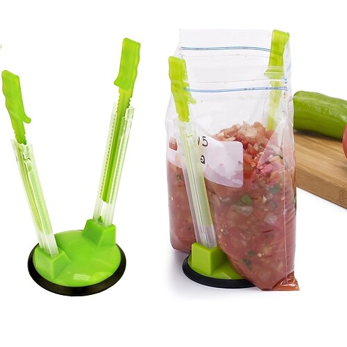 

Práctico soporte para bolsas, estante de cocina, soporte para bolsas de conservación de alimentos frescos, colgador de bolsas