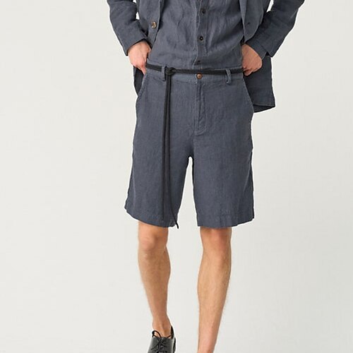 

Homme Short Short en lin Short d'été Short de plage Zippé Plein Confort Respirable Court Extérieur du quotidien Vêtement de rue Mélange de Lin Coton mode Décontractées Noir Gris Non Elastique