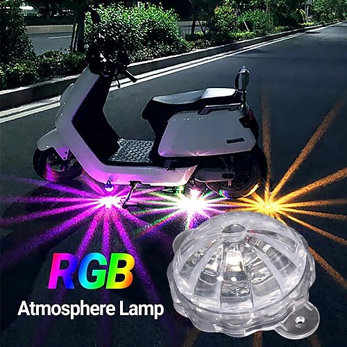 

1 stk motorsykkel led blits strobe lys rgb atmosfære lampe led flash strobe motorsykkel belysning led atmosfære lampe