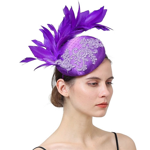 

fascinators Stof Bryllup tefest Kentucky Derby Hesterace Ladies Day Årgang Mode Håndlavet Med Fjer Medaljon Hovedbeklædning