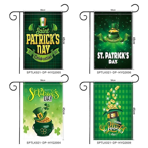 

St. patrick's day garden flags double face fiberflax st. Drapeau de jardin sur le thème de la Saint-Patrick, petit drapeau de jardin pour décorations extérieures 12x18 pouces (3045cm)