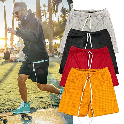 

Herre Løpeshorts Treningsshorts Snorer Bunner Sportsklær Vinter Pustende Hurtigtørkende Løp Trene Jogge Sports Sportsklær Svart Hvit Gul