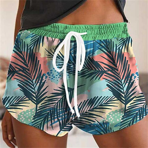 

Per donna Boxer da surf Leggero Asciugatura rapida Pantaloni A cordoncino Vita alta Nuoto Spiaggia Sport acquatici Con stampe Estate