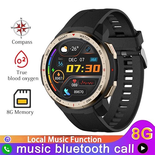 

1.28 inch Full Touch Screen Smart Watch 8GB Bluetooth call Music Control Waterproof IP67 Level Fitness Tracker Smart Watch MT12