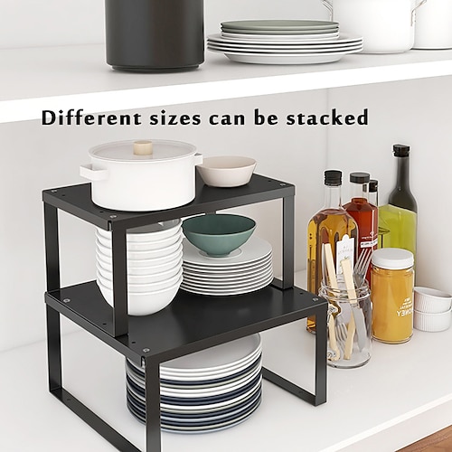 

1pc simple layered shelf desktop kitchen cabinet shelves Organizer Storage Rack Stackable Rack Bathroom Movable Kitchen Rack Multi-layer