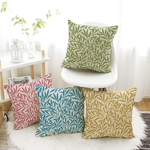 

Floral Double Side Pillow Cover 4PC Inspired by William Morris Soft Decorative Square Cushion Case Pillowcase for Bedroom Livingroom Sofa Couch Chair