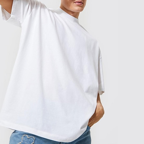 

Herre T skjorte Kul skjorte Oversized skjorte T-skjorte عادي Crew-hals utendørs Sport Kortermet Klær 100 % bomull Gatemote Designer Fritid hverdag