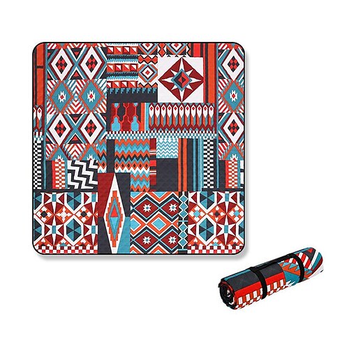 

Tapis de camping Extérieur Camping Etanche Résistant à l'humidité Oxford 200200 cm pour 1 pièce Camping Extérieur Pique-nique Ambre Carré bleu Carré rouge