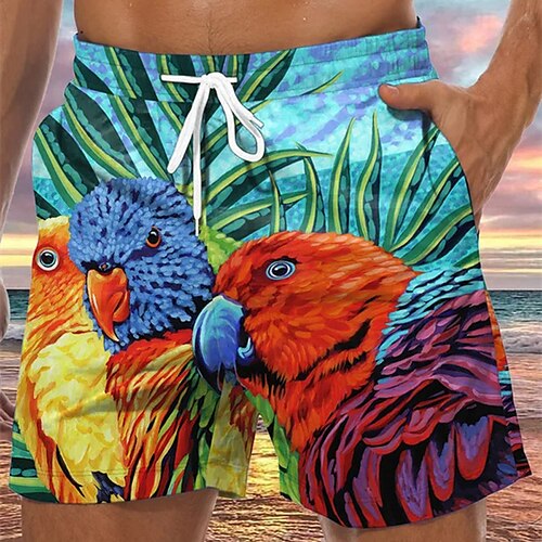 

Herre Surf shorts Badeshorts Strandshorts Snørelukning med mesh-for Elastisk Talje Grafisk Fugl Hurtigtørrende Korte Afslappet Daglig Ferie Boheme Hawaiiansk Gul Rød Mikroelastisk