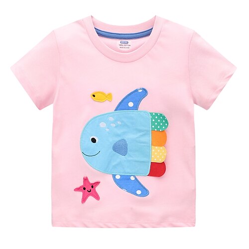 

Bambino (1-4 anni) Da ragazza maglietta Cartoni animati Esterno Manica corta Attivo 3-7 anni Primavera Rosa Rosso Blu marino