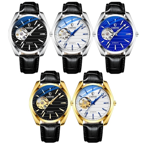 

chenxi 8806 nye menn automatiske mekaniske safir glass klokke rustfritt stål vanntette herre armbåndsur