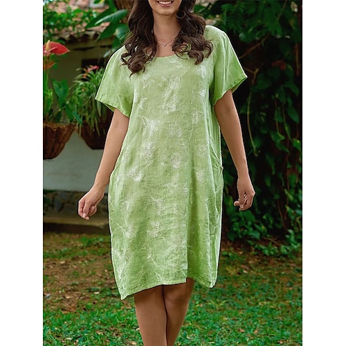 

Per donna Vestito casual Abito a T shirt Vestito a trapezio Floreale Tasche Stampa Girocollo Mini abito Attivo Di tendenza Giornaliero Per eventi Manica corta Morbido blu acqua Rosa Blu Primavera