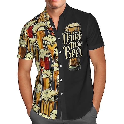 

Per uomo Camicia Camicia hawaiana Alfabetico Stampe astratte Birra Collo ripiegabile Nero Strada Informale Maniche corte Bottone giù Stampa Abbigliamento Tropicale Di tendenza Hawaiano Originale