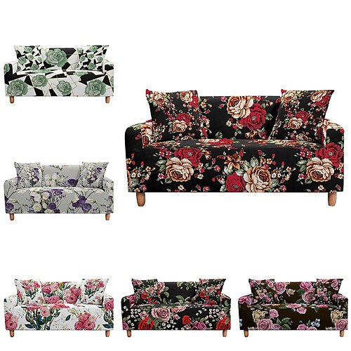 

capa de sofá elástica capa de sofá secional elástica flor para poltrona loveseat 4 ou 3 lugares chaise lounge em forma de l para sala de estar protetor de sofá à prova de poeira