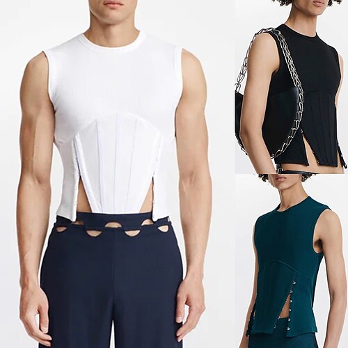 

Per uomo Canotte Maglieria intima Liscio Girocollo Athleisure Da mare Senza maniche Abbigliamento Di tendenza Streetwear Classico