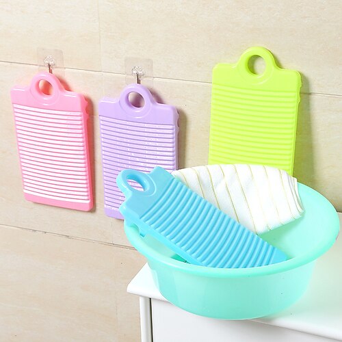 

1pc Plastic Anti-skid Mini Washing Board For Household Laundry Holding Washboard In Hand Thickening Washboard In Hand