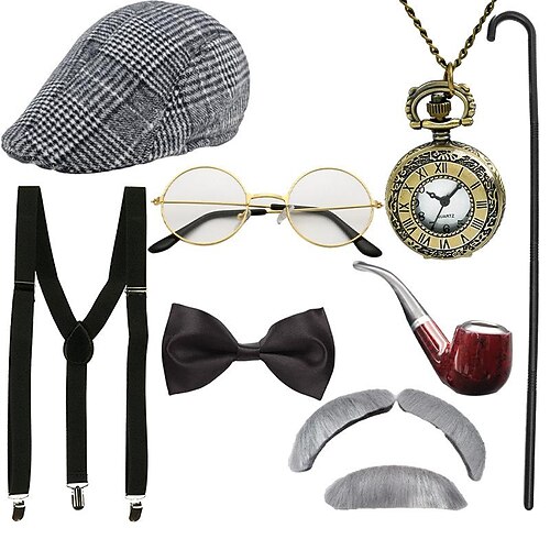 

The Great Gatsby Retro Vintage Roaring 20s 1920s Masquerade Accesories Set Men's Women's Costume Vintage Cosplay Party Evening Bow Masquerade