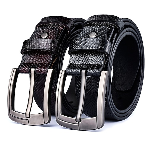 

Herre Lærbelte Klassisk Jean Belt Svart kaffe Kuskinn Retro Rød Tradisjonell عادي Dagligdagstøy Ut på byen Helg
