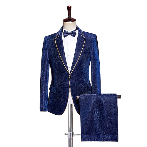 

Der große Gatsby Retro Vintage Brüllen 20s 1920s Smoking Anzüge Blazer Gekerbtes Revers Herren Kostüm Jahrgang Cosplay Party / Abend Langarm Mantel Maskerade