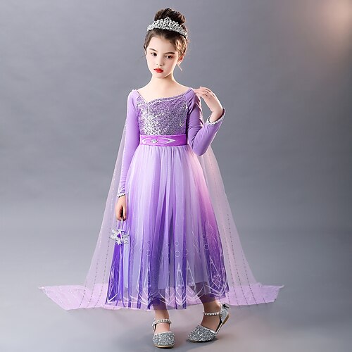 

Bambino Da ragazza Vestito da festa Banda Vestito da festa Maxi Vestito Prestazioni Girocollo Manica lunga Da principessa Vestito 3-10 anni Primavera Viola