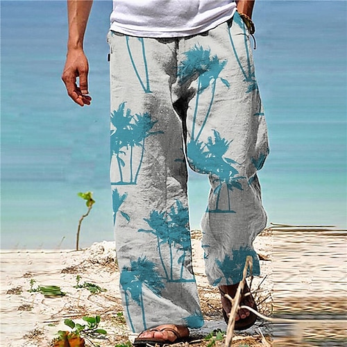 

Per uomo Pantaloni Pantaloni estivi Pantaloni da spiaggia A cordoncino Vita elastica Gamba dritta Albero di cocco Piante Stampe astratte Comfort Informale Giornaliero Per eventi Streetwear Hawaiano