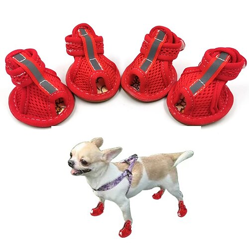 

Chien Chat Chaussures Bottes Couleur Pleine Minimaliste Casual Quotidien Extérieur Voyage Vêtements pour Chien Vêtements pour chiots Tenues De Chien Respirable Rose Rouge Costume pour fille et