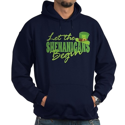 

St. Patrick's Day Kleeblatt irisch Kapuzenshirt Anime Vordertasche Grafik Kapuzenshirt Für Herren Damen Unisex Erwachsene Heißprägen 100% Polyester Casual