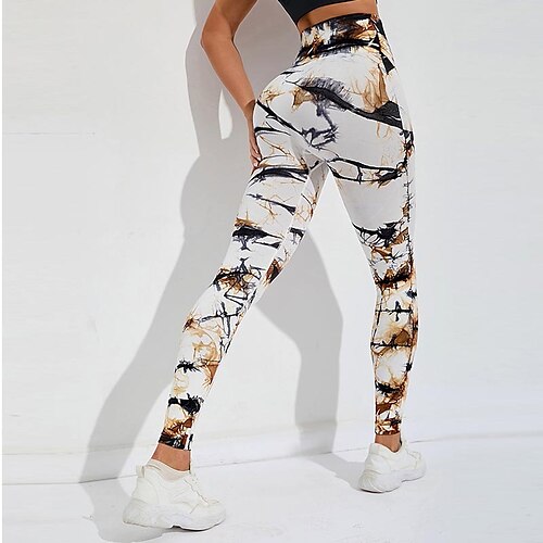 

leggings da donna senza cuciture controllo della pancia butt lift vita alta yoga fitness palestra allenamento leggings corti pantaloni tie dye nero blu marrone abbigliamento sportivo abbigliamento