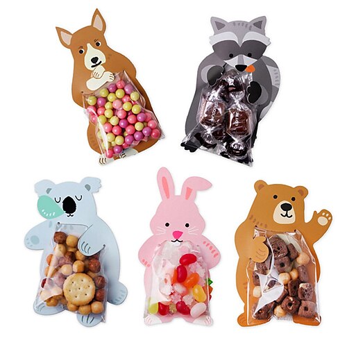 

Animaux mignons halloween sacs-cadeaux oreilles de lapin sacs d'emballage de bonbons pour biscuits collation paquet de cuisson anniversaire fête de mariage