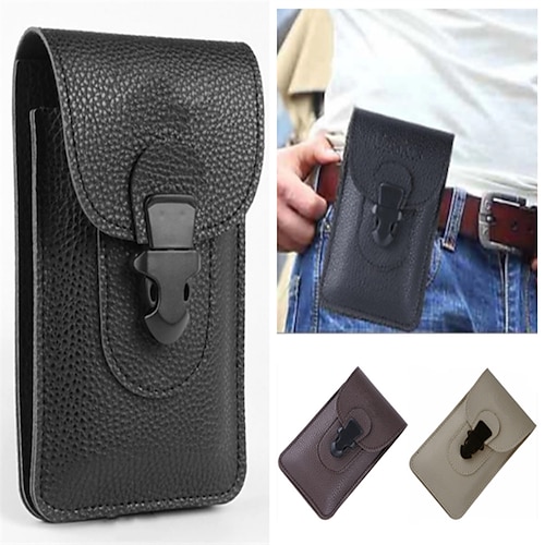 

estojo de couro universal para iphone bolsa de cintura masculina com clipe de cinto para 3,5-6,3 coldre de bolsa de telefone celular