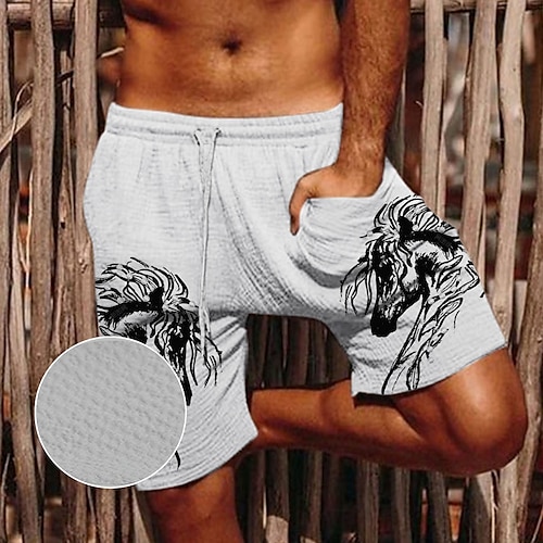 

Hombre Pantalón corto Pantalones cortos de playa Pantalones cortos de sirsaca Pantalones cortos holgados Bolsillo Correa Cintura elástica Animal Estampados Comodidad Transpirable Corto Casual Diario