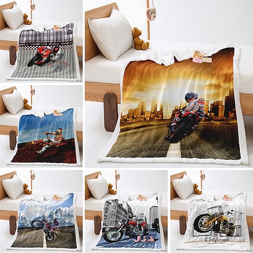 

Printed Blanket Lamb Cashmere Double-layer Warm Blanket is Suitable for Living Room Bedroom Motorcycle 3D Digital Printing Thickened Lamb Cashmere Crystal Wool Blanket Blanket Cover Blanket