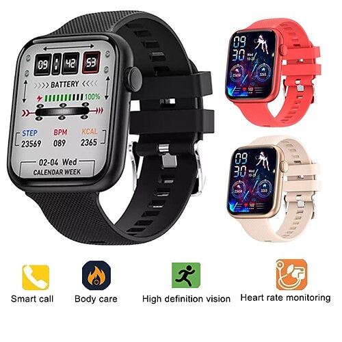 

HT15 Smartwatch 1.85 Zoll Smartwatch Fitnessuhr Bluetooth Schrittzähler Schlaf-Tracker Herzschlagmonitor Kompatibel mit Android iOS Damen Herren Langer Standby Nachrichterinnerung Step Tracker IP 67