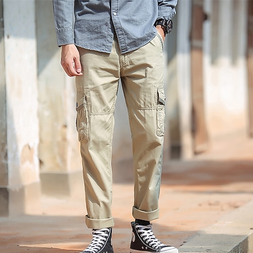 

Per uomo Pantaloni cargo Pantaloni 6 Tasche Liscio Comfort Esterno Giornaliero Per uscire Di tendenza Streetwear Nero Verde militare