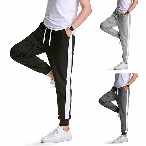 

Per uomo Pantaloni della tuta Pareggiatore Pantaloni Pantaloni casual Tasche A cordoncino Vita elastica Liscio Comfort Traspirante Esterno Giornaliero Per eventi Misto cotone Streetwear Moda Nero