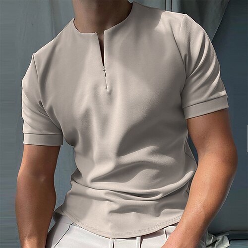 

Per uomo POLO Camicia da golf Golf maglietta Tinta unita Colletto Mao Nero Bianco non-stampa Interni Informale Manica corta Cerniera Abbigliamento Informale Morbido