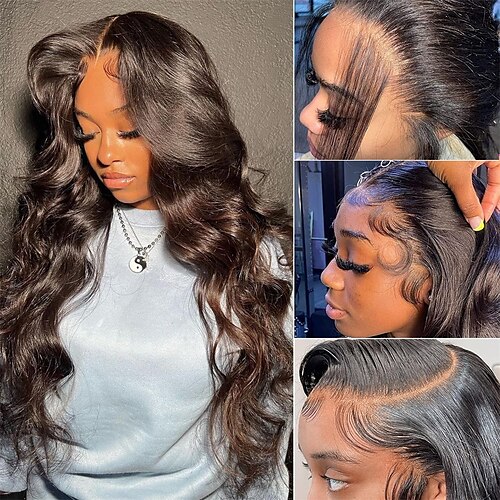 

30 tommers blonde frontparykker menneskehår forhåndsplukket med babyhår body wave 13x4 transparente blonder frontal parykker for svarte kvinner limfri blonder front body wave parykk menneskehår
