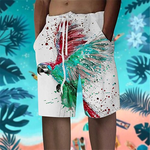 

Homens Calção Shorts de verão Shorts de praia Shorts largos Com Cordão Cintura elástica Impressão 3D Gráfico Animal Pássaro Respirável Macio Curto Casual Diário Feriado Roupa de rua Designer Roxo