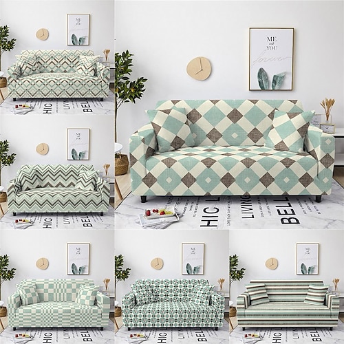 

Elastischer Sofabezug Boho-Schonbezug Elastischer Sofabezug für Sessel Loveseat 4- oder 3-Sitzer L-Form Chaiselongue für Wohnzimmer Staubdichter Couchschutz