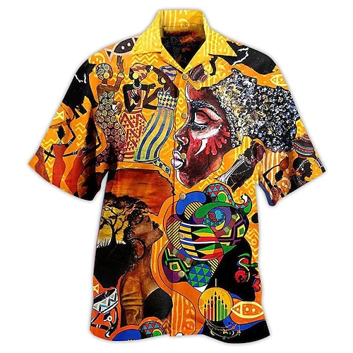 

Hombre Camisa camisa hawaiana Abstracto Estampados Collar Cubano Amarillo Casual Festivos Manga Corta Abotonar Estampado Ropa Tropical Moda Ropa de calle Hawaiano