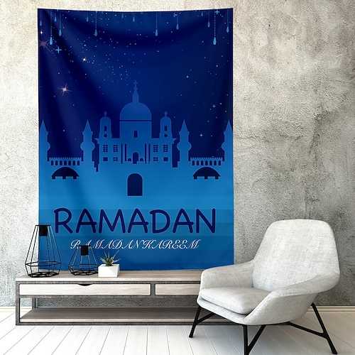 

Ramadan Eid Mubarak Wall Tapestry Art Decor Photograph Backdrop Blanket Curtain Hanging Home Bedroom Living Room Decoration