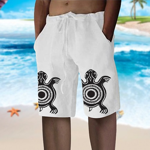 

Homme Short Short de plage Shorts bouffants Cordon Taille elastique Imprimer Graphic Animal Respirable Doux Court Casual du quotidien Vacances Sportif Mode Blanche Bleu Micro-élastique