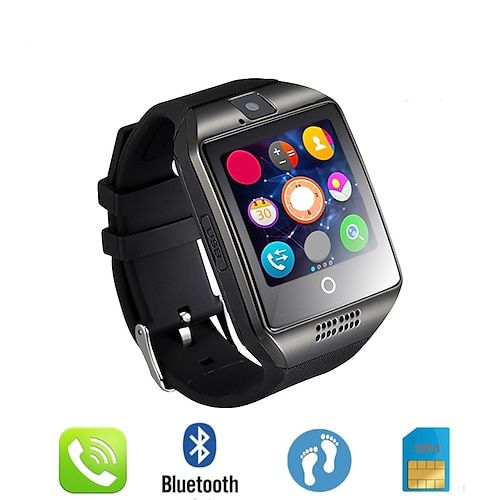 

Q18 Smartwatch 1.54 Zoll Smartwatch Fitnessuhr Bluetooth 2G Schrittzähler Anruferinnerung Sitzende Erinnerung Kompatibel mit Android iOS Damen Herren Freisprechanlage Nachrichterinnerung Step Tracker
