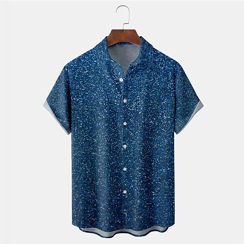 

Herren Hemd Hawaiihemd Sommerhemd Grafik-Drucke Umlegekragen Blau Strasse Casual Kurze Ärmel Button-Down Bedruckt Bekleidung Tropisch Modisch Strassenmode Hawaiianisch