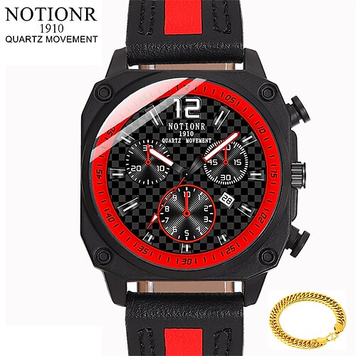 

Notionr Herren Armbanduhr Multikinetic Sport wasserdichter Kalender leuchtende Quarzuhr